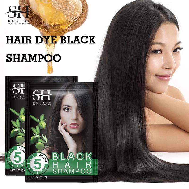 Sevich 100% Natural Black Hair Shampoo Grey white Hair Darkening Shinny 5 пакетиков / 10 пакетиков
