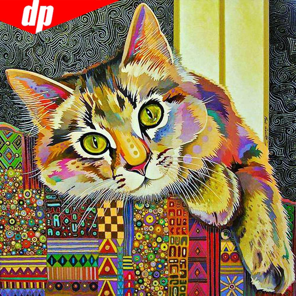 Алмазная картина Животные Картины Стразы Алмазная вышивка Кошки Рукоделие Алмаз 30x30