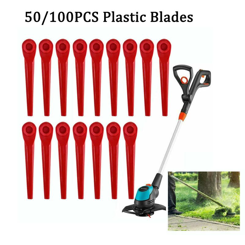 50/100 шт. пластиковые сменные лезвия для триммера для газона Gardena EasyCut Li-18/23R V 50pcs красный