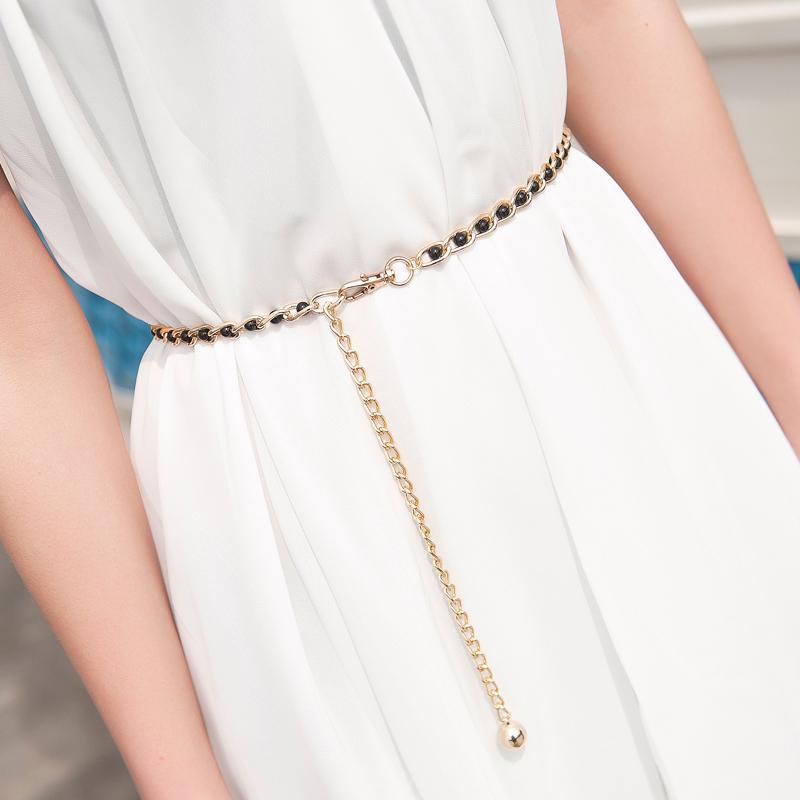 Жемчужная цепочка Wild Fine Chain Chain Металлическая цепочка Wild Fine Waist Chain One Size чёрный