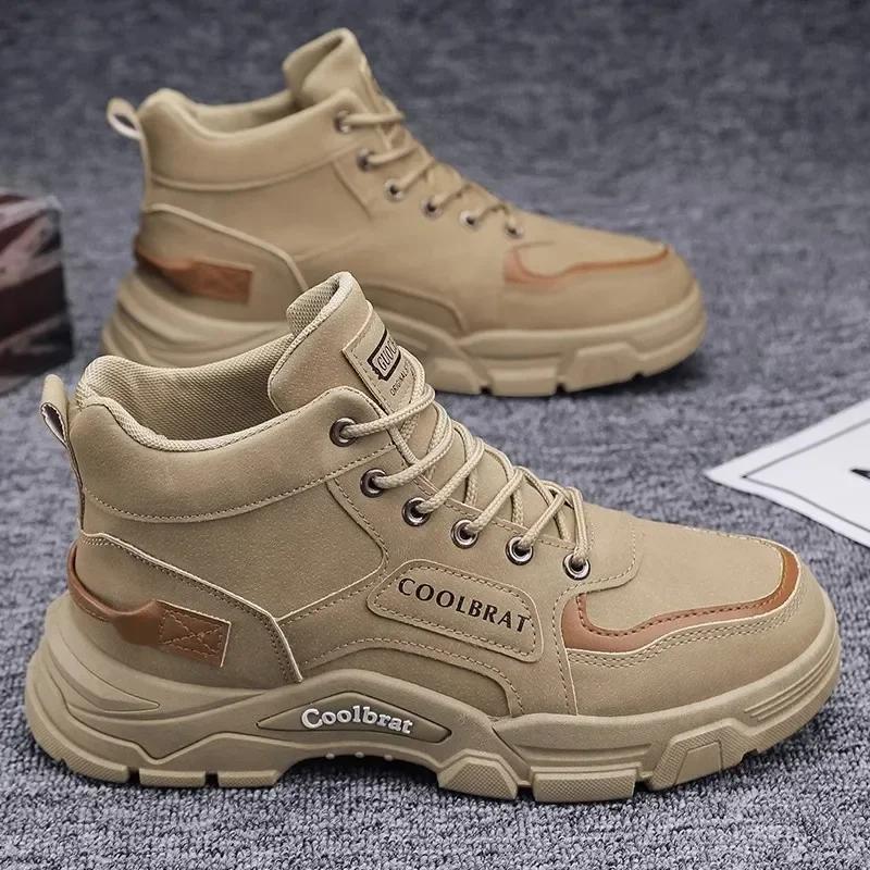 Мужская обувь Four Seasons Short Boots New British Style Fashion Anti Slip Comfortable Mountaining Boots Sports Casual Shoes 39 чёрный
