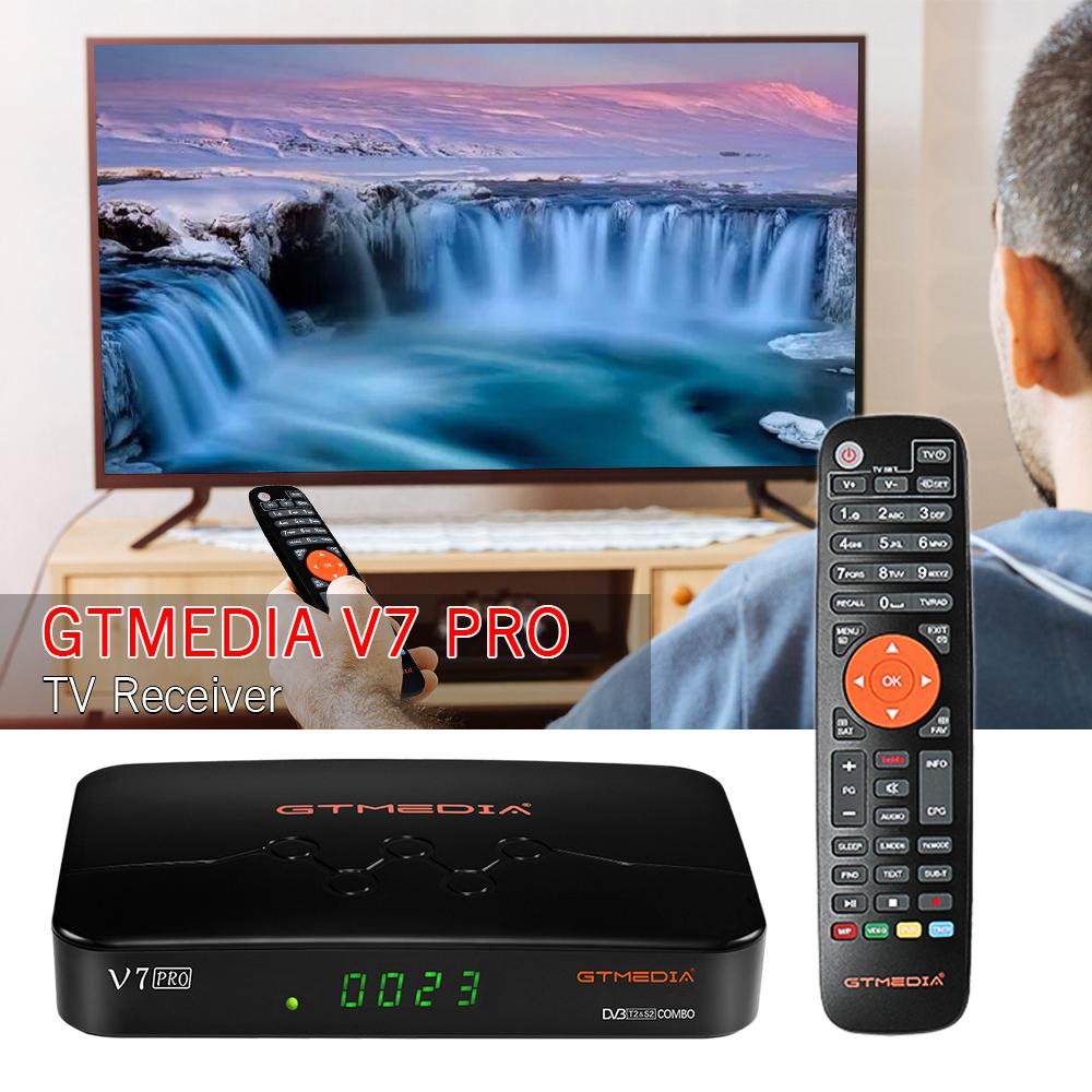 GTMEDIA V7 PRO ТВ-приемник DVB-S / S2 / S2X + T / T2 ТВ-декодер Память 1 Гбит RAM Поддержка H.265 US Plug