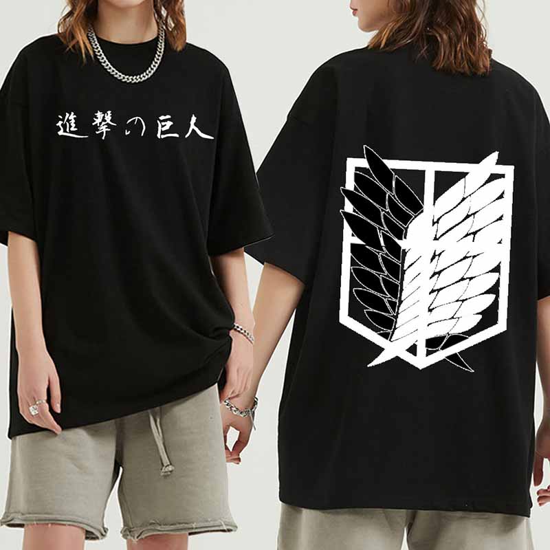 Футболки Attack On Titan Harajuku Cool Футболка с японским аниме Shingeki No Kyojin Футболка унисекс Футболка унисексga Графическая футболка Топ унисекс 2XL