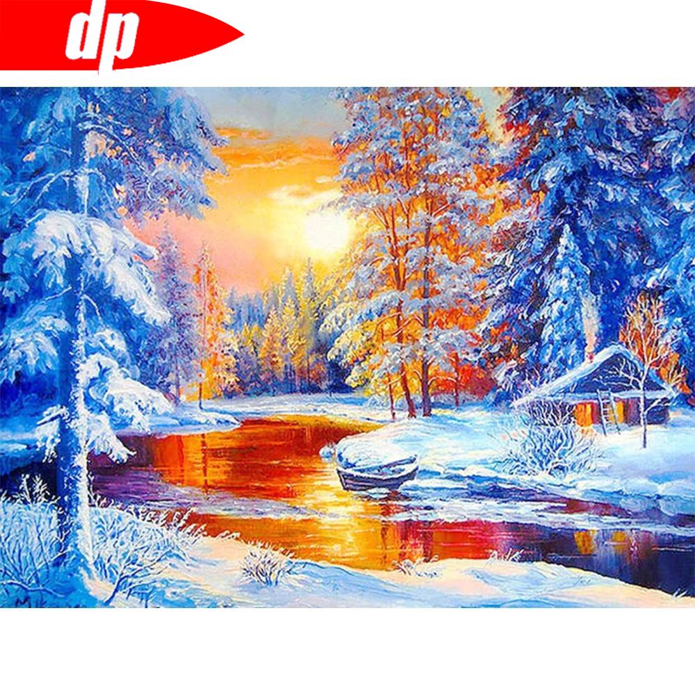 5D DIY Алмазная картина Пейзаж Алмазная вышивка Продажа Вышивка крестом 20X30CM