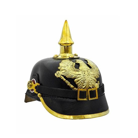 Немецкий шлем Pickelhaube Императорский прусский шлем Кожаный шлем с шипами