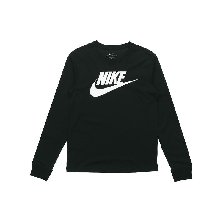 Nike Sportswear Futura Icon Logo Print Повседневная футболка с круглым вырезом и длинными рукавами Мужские топы Черные CI6292-010 M