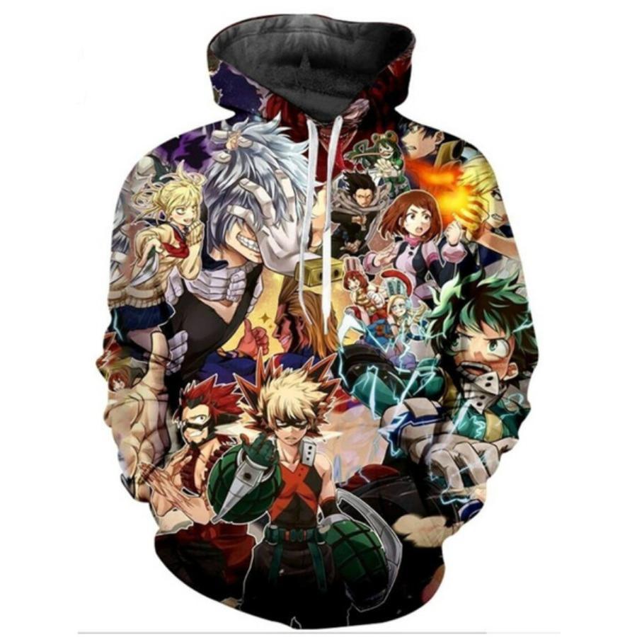 2020 Аниме Boku No Hero My Hero Academia 3D Print Повседневная толстовка для мужчин и женщин с капюшоном S