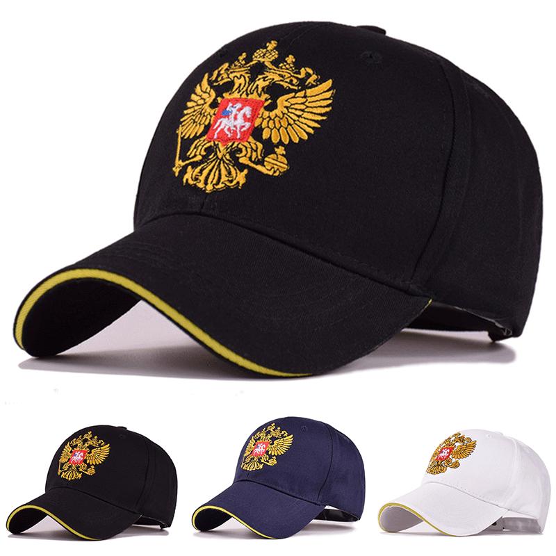 Русская бейсболка с двуглавым орлом и вышивкой, хлопковая кепка для мужчин и женщин, фуражка, шляпы Snapback чёрный