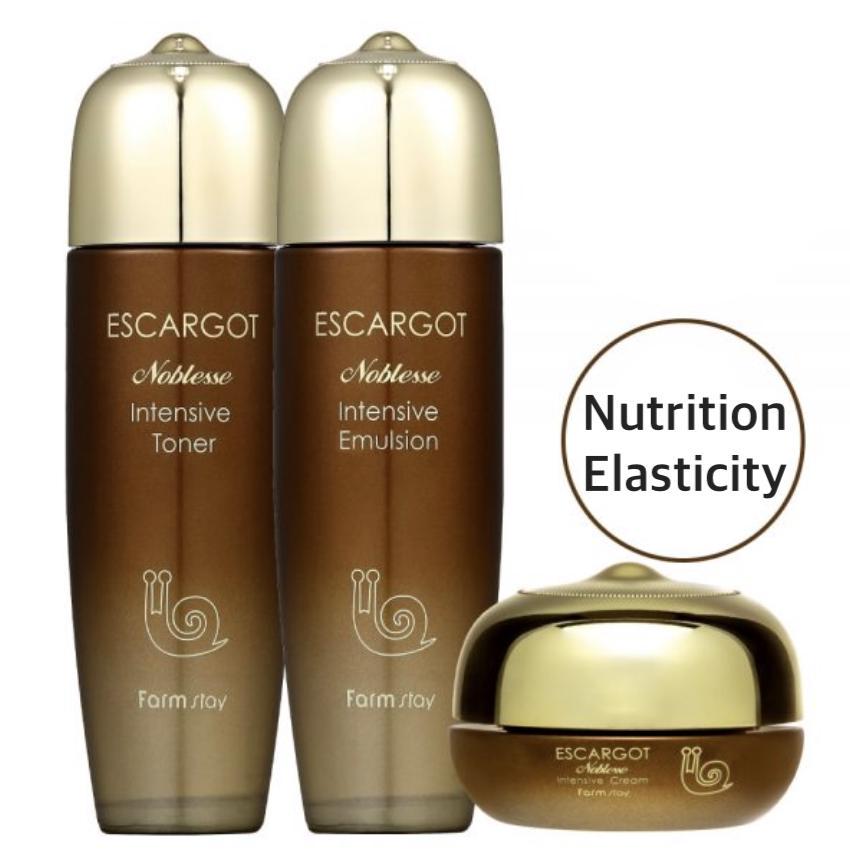 Наборы косметики  Joom FARM STAY Escargot Noblesse Intensive Skin Care SET (3 вида ухода за кожей - тоник + эмульсия + крем)
