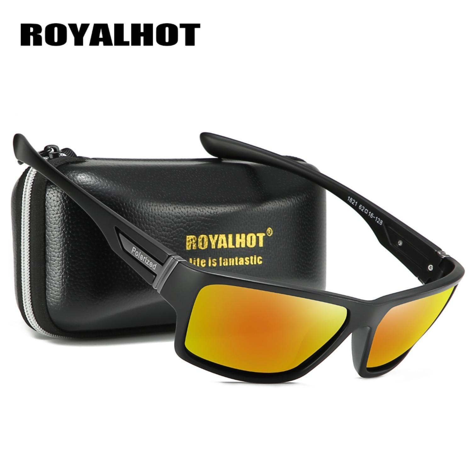 RoyalHot унисекс поляризационные новые модные спортивные солнцезащитные очки винтажные солнцезащитные очки ретро очки оттенки, UV400 чёрный