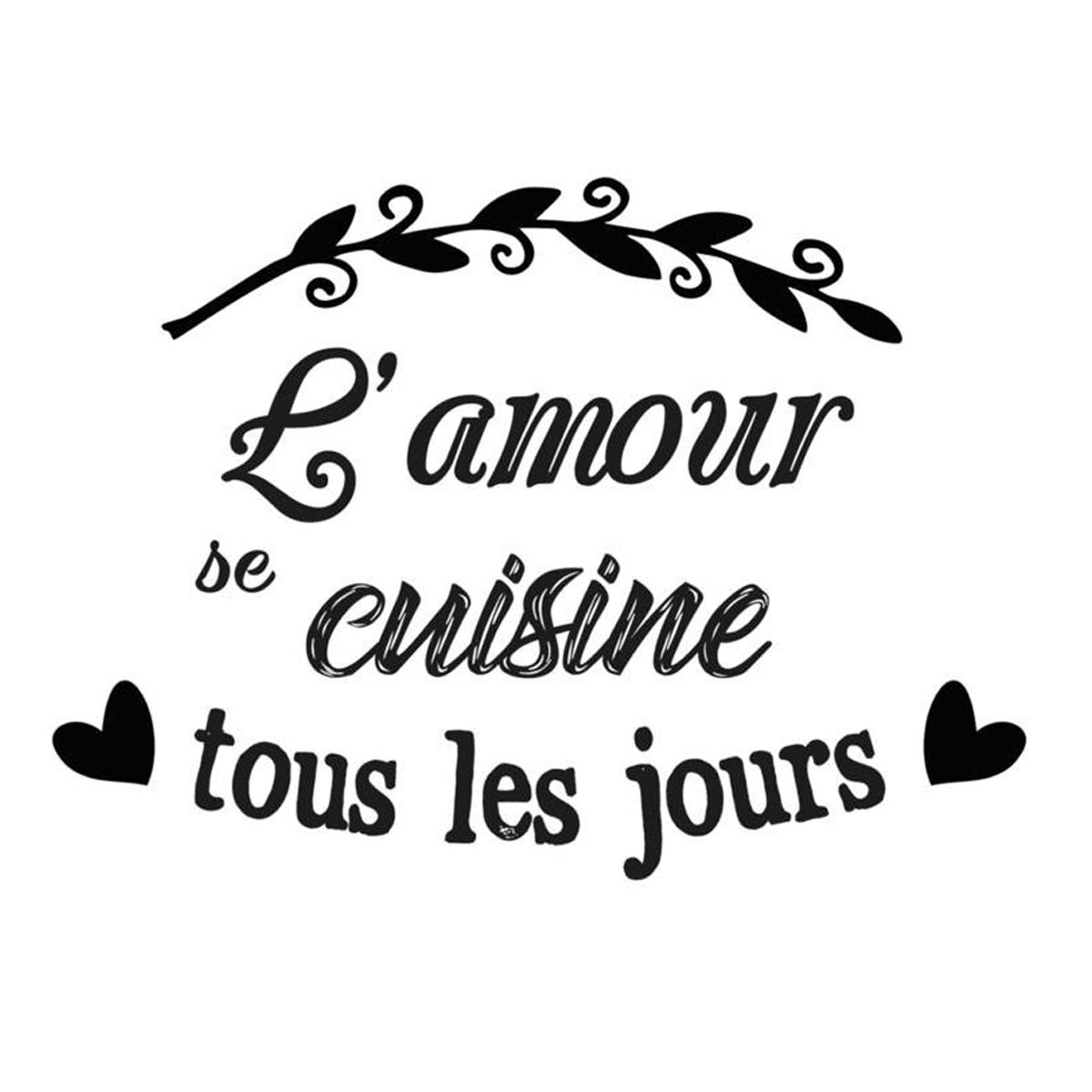 Les Trésors De Lily [P9095] - Лист наклеек «Сообщения» (Любовь готовит каждый день) - 20x70 см. чёрный