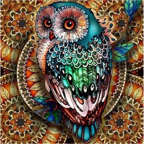 5D DIY Алмазная картина на холсте Rhinestone Сова Вышивка Крестом Ручная работа Домашний декор 30*30 cm full drill