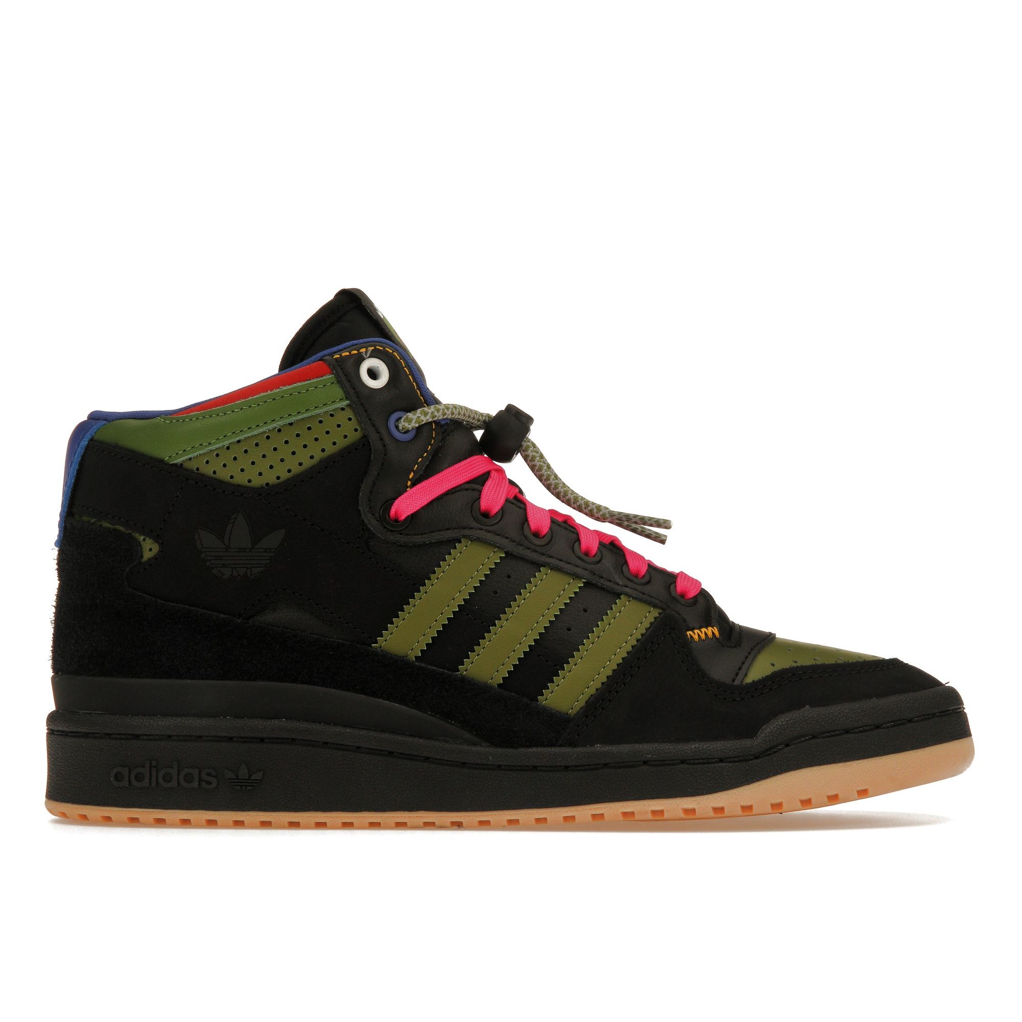 Кроссовки унисекс adidas Hebru Brantley x Forum Mid RT Frogboy Black Core-Black Tech-Olive GZ4396 35⅔
