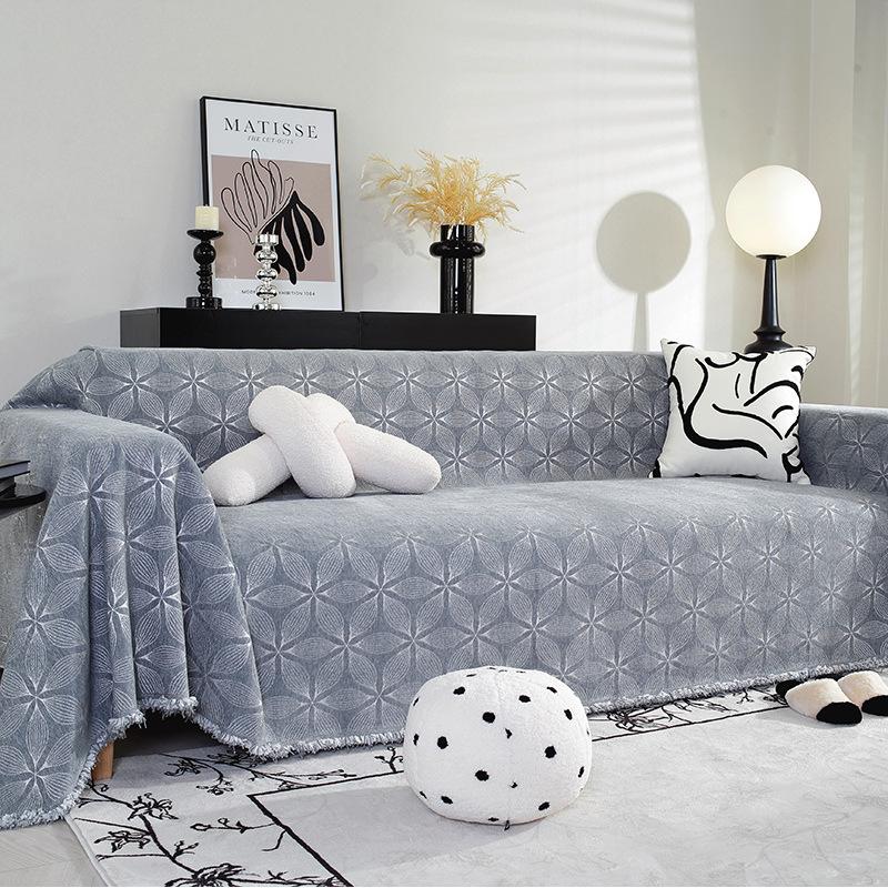 Полотенце для дивана Simplicity Chenille Jacquard, всеобъемлющее, пылезащитное, нескользящее, универсальное, для всех сезонов, полотенце для дивана 90x180cm1pcs оранжевый