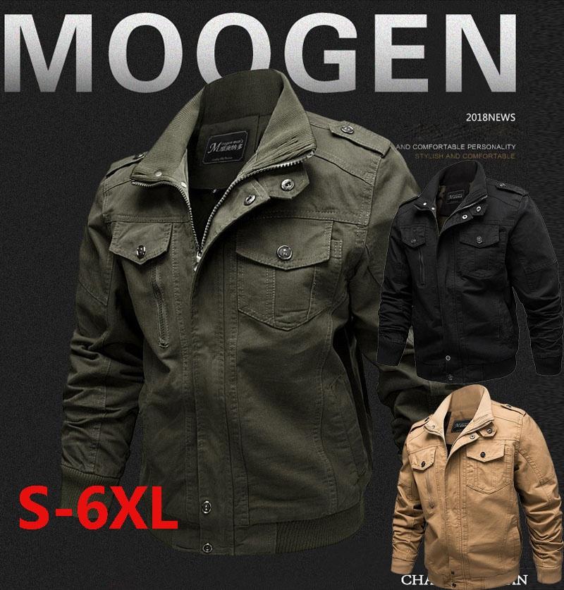   Joom S-6XL высокое качество военная мужская куртка пальто армейские мужские куртки пилотов ВВС весенняя куртка-карго XXXXXXL чёрный
