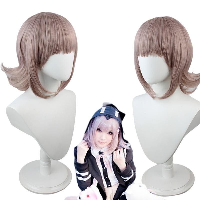 Короткие парики для косплея Danganronpa Nanami Chiaki Goodbye Despair Platinum Blonde Wig Girls Female Party Paric Halloween