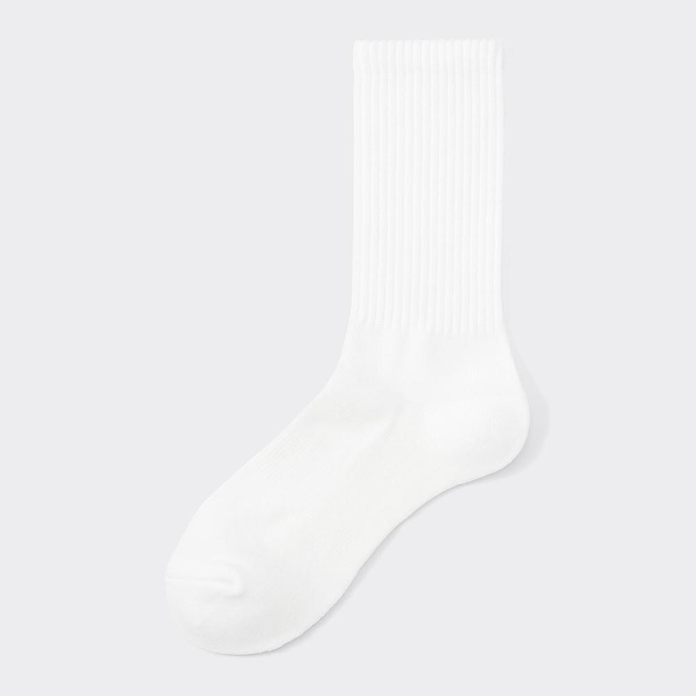 Носки GU by Uniqlo в рубчик с круглым вырезом 01 OFF WHITE/ONE SIZE
