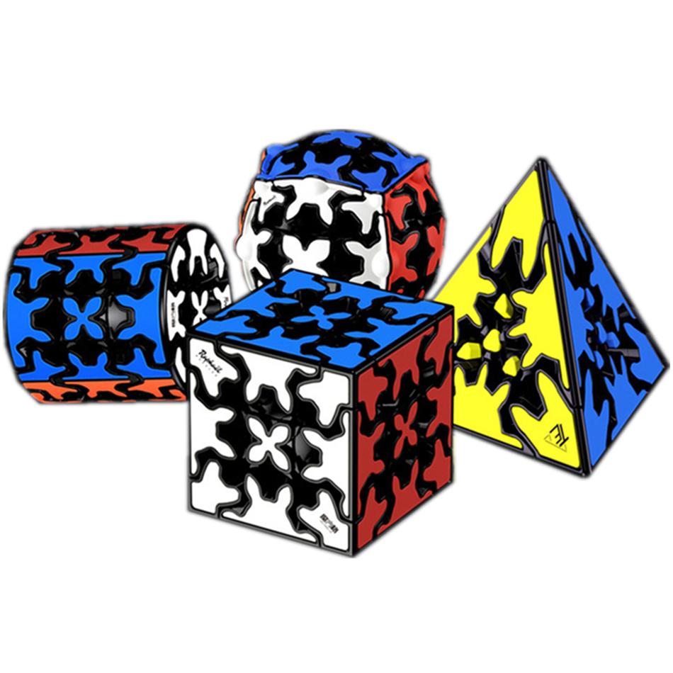 Qiyi Gear Cube 3x3x3 Gear 3x3 Пирамида, цилиндр, сфера, скорость, развивающая игрушка для детей, подарок