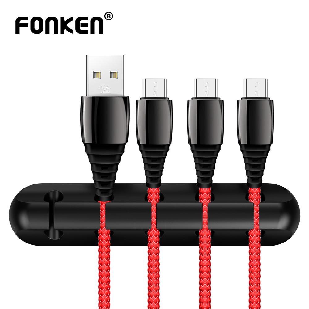Настольный органайзер для кабелей FONKEN, зажимы, держатель для наушников, зажим для зарядного провода, фиксатор, намоточное устройство 3 Clips