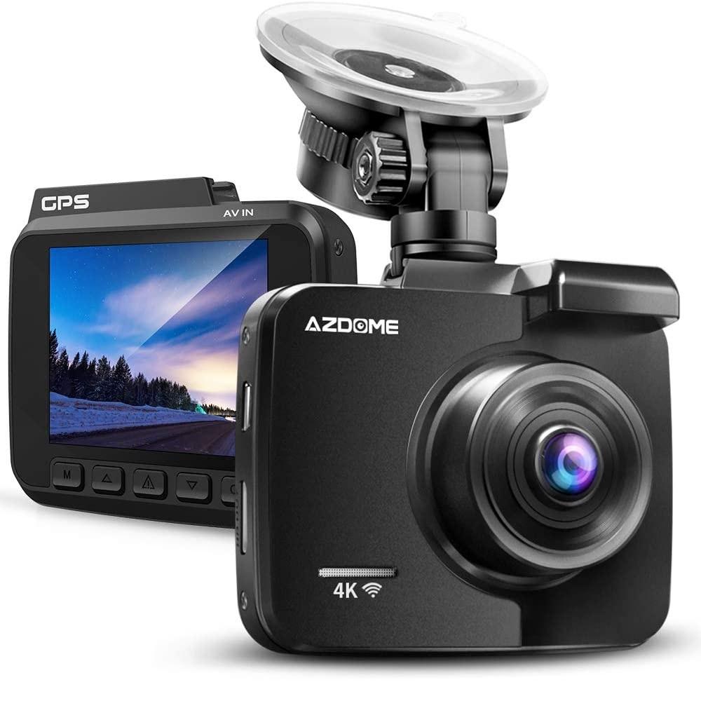 Автомобильный видеорегистратор AZDOME GS63H 4K со встроенным WiFi GPS 2160P с 2,4-дюймовым IPS-экраном, широкоугольным объективом 170°, функцией ночного видения и круглосуточным парковочным монитором, видеорегистратором