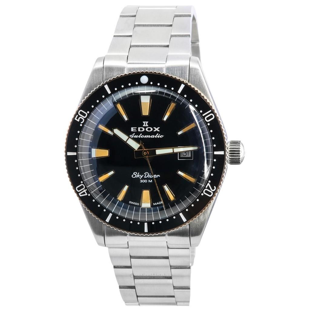 Edox Skydiver Limited Edition с черным циферблатом, автоматические дайверские часы 80126357RNMNIRB 300M для мужчин чёрный