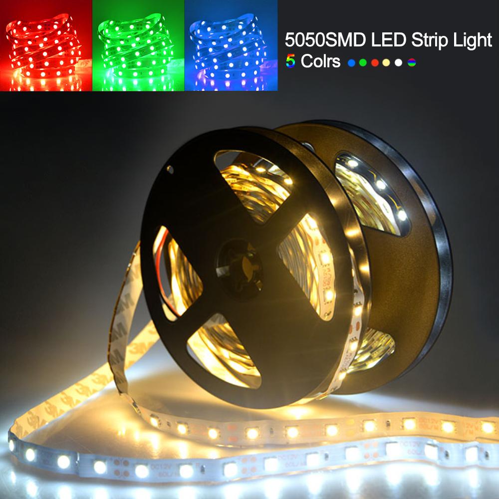 DC12V SMD5050 RGB светодиодная лента MALITAI не водонепроницаемая светодиодная лента лампа гибкая лента диод один цвет 5 м/рулон 60 светодиодов/м светодиодные фонари