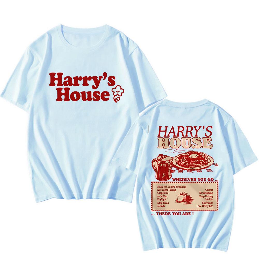 Футболка с принтом Harry s House Love on Tour, 100% хлопок, свободные рубашки, мужские уличные рубашки, футболка с ретро-графикой, летняя футболка унисекс XS светло-синий