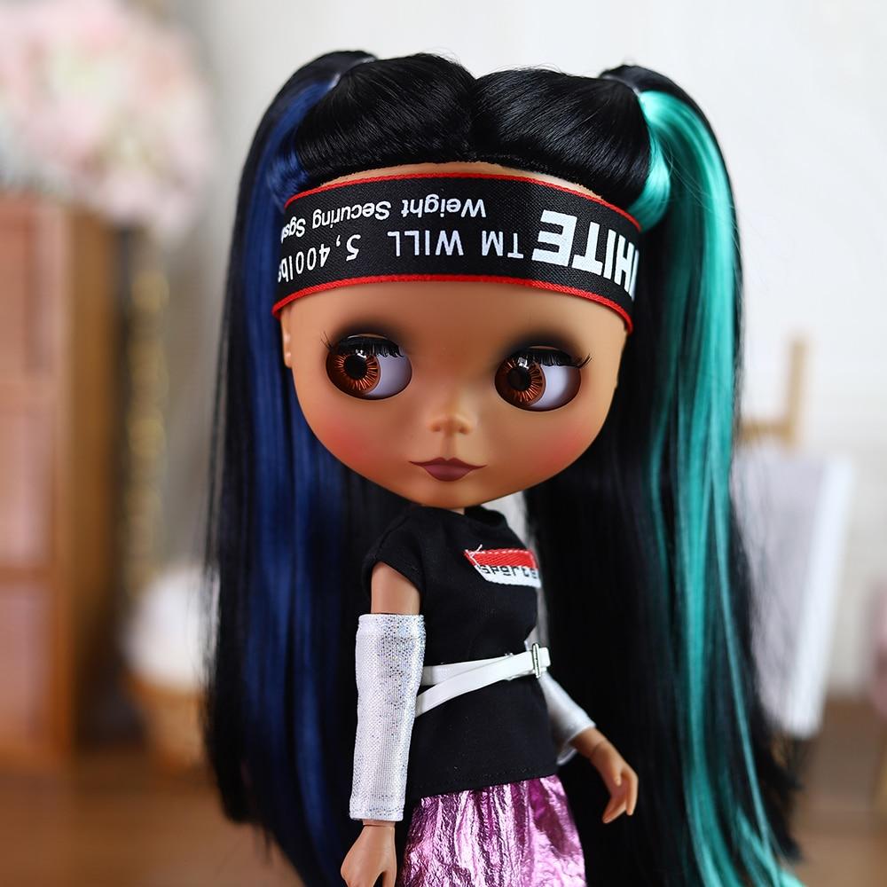 ICY DBS Blyth кукла шаровой шарнир, тело, разноцветные волосы, черная кожа, матовое лицо, телесная кукла и набор, кукла, игра-одевалка, подарок для девочки 30cm