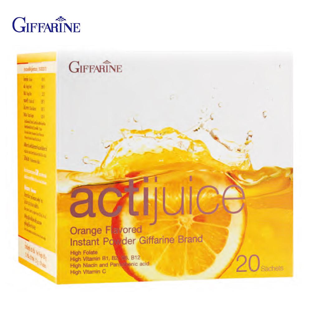 Giffarine Actijuice растворимый порошок со вкусом апельсина, 20 пакетиков 41804 - Тайский 20 Sachets оранжевый