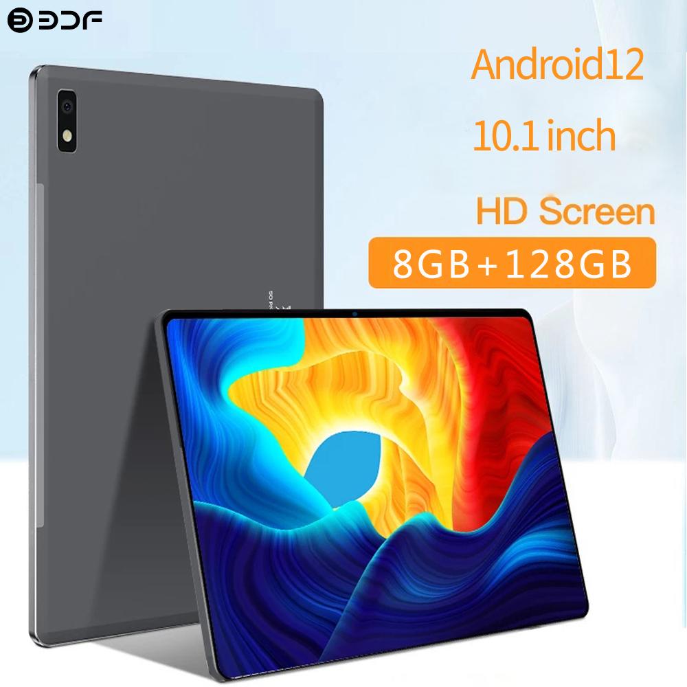 BDF 10,1-дюймовый планшет на базе Android 12, 1280x800, восьмиядерный процессор, 8 ГБ ОЗУ, 128 ГБ ПЗУ, 4G-сеть, ускорение работы с искусственным интеллектом, планшеты, ПК, двойной Wi-Fi, 5000 мАч Standard Version синий