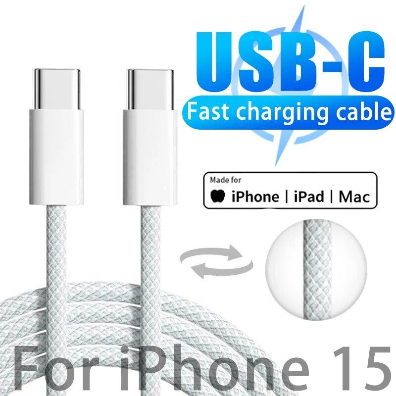 PD 60W USB C к USB Type C кабель для iPhone 15 Pro MAX iPad MAC Type C быстрое зарядное устройство для Xiaomi Redmi Samsung S22 1M серый