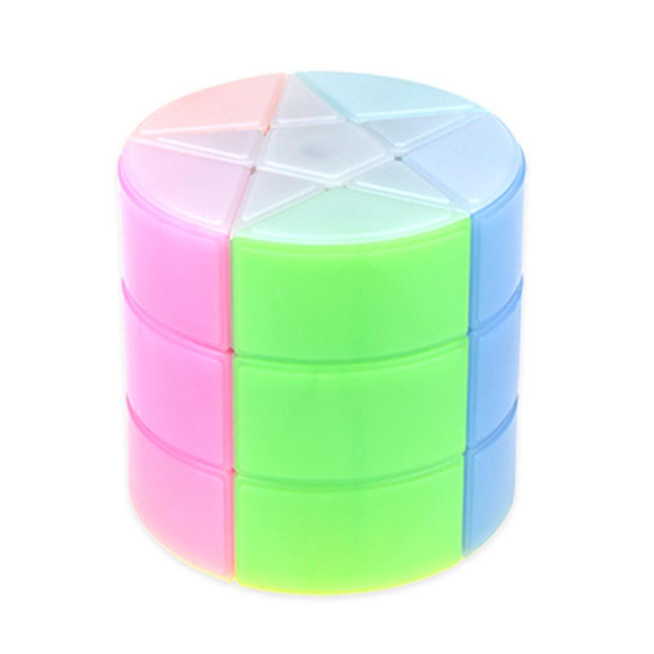YJ Rainbow Cylinder 3x3 Magic Cube Puzzle 3x3x3 Cubo Magico Развивающие игрушки для студентов 7 Цветная звезда Восьмиугольник