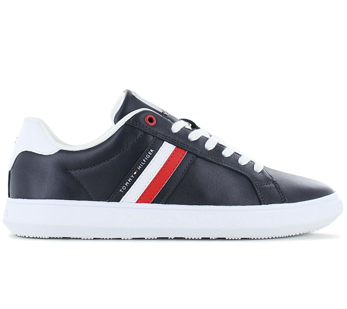 Tommy Hilfiger Essential Leather Cupsole - Мужские кроссовки Shoes Leather Dark Blue FM0FM04921-DW5 ORIGINAL EU 45 UK 10.5 синий