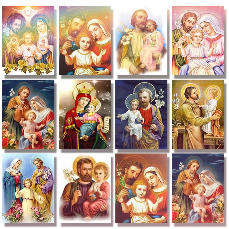 30X40CM 5D Diy Алмазная картина Религиозные фигуры Вышивка крестиком Домашний декор Подарок ручной работы 1