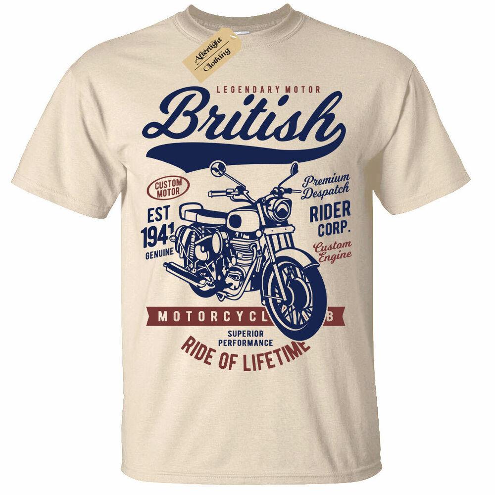 Байкерская футболка унисекс с британским мотоциклом Biker Custom Rider UK S