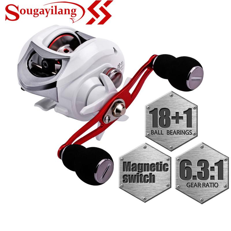 Sougayilang 18 + 1BB рыболовная катушка с сильным сопротивлением 10 кг правые/левые колеса для ловли карпа рыболовная отслеживающая катушка Memancing Right Hand чёрный