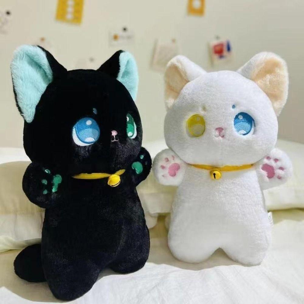 Сказочный кот, черно-белый кот, плюшевая игрушка, мягкие игрушки Kawaii, детские игрушки белый