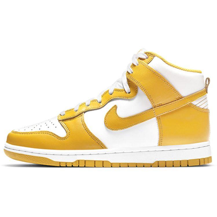Женские кроссовки Nike Dunk High Dark Sulphur желто-белые DD1869-106 38.5