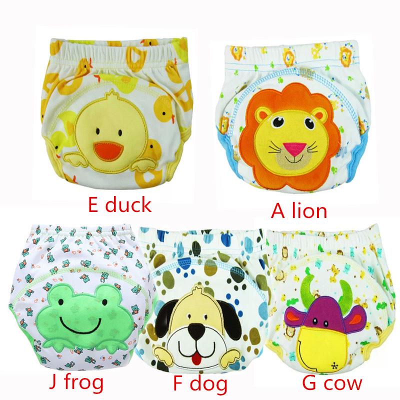 5Pcs BoysCotton Diaper Pants Pants Многоразовые моющиеся детские подгузники S разноцветный
