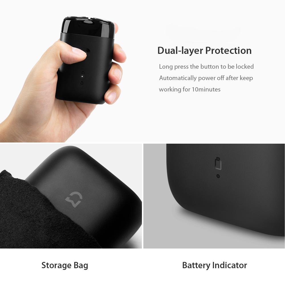 Электробритва Xiaomi Mijia 2, плавающая головка, водонепроницаемость, сушка по-мокрому, бритва, лезвие с двойным кольцом, USB чёрный