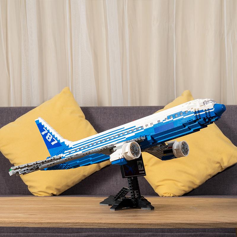 Авиационный самолет Boeing 787, моделирование, строительные блоки, украшения, образовательная сборка, детские игрушки without box