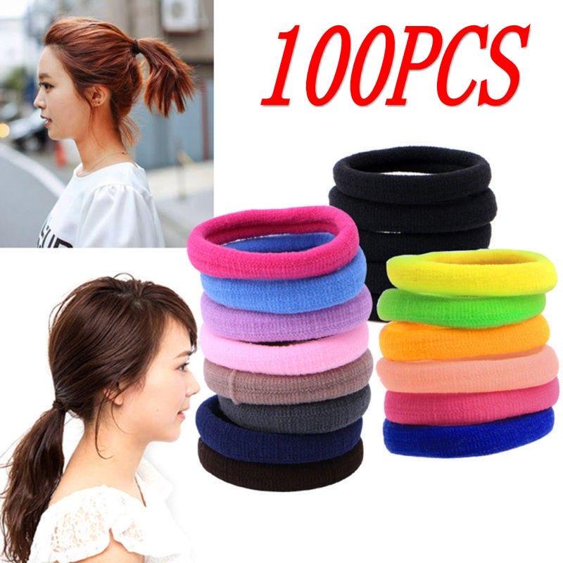   Joom 50/100PCS Mini Girl Эластичные резинки для волос Лента Веревка Pack of 50 чёрный