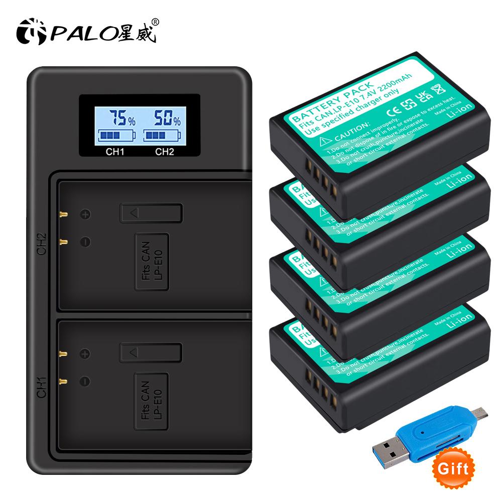 LP-E10 LP E10 LPE10 аккумулятор для камеры + ЖК-дисплей USB двойное зарядное устройство для Canon EOS 1100D 1200D 4000D Kiss X50 X70 Rebel T3 T5 T6 LP-E10