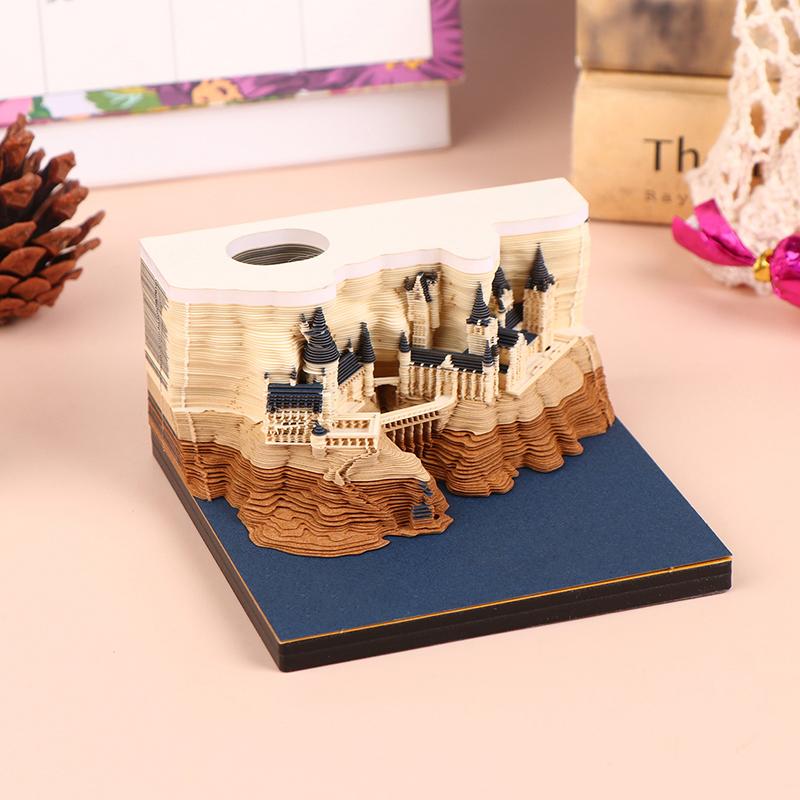 Календарь Castl Desk Calendar With Led Lights 2025 Calendar Memo Pad Creative Desk Calendar Diy Notes Notepad 3D Art Calendar Paper A