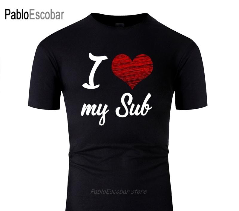 Пользовательский комикс I Love My Sub Submissive Unisex футболка для унисекс O Neck Sub Slave Bottom Submissive Handcuffs Bdsm Vintage Tshirts L