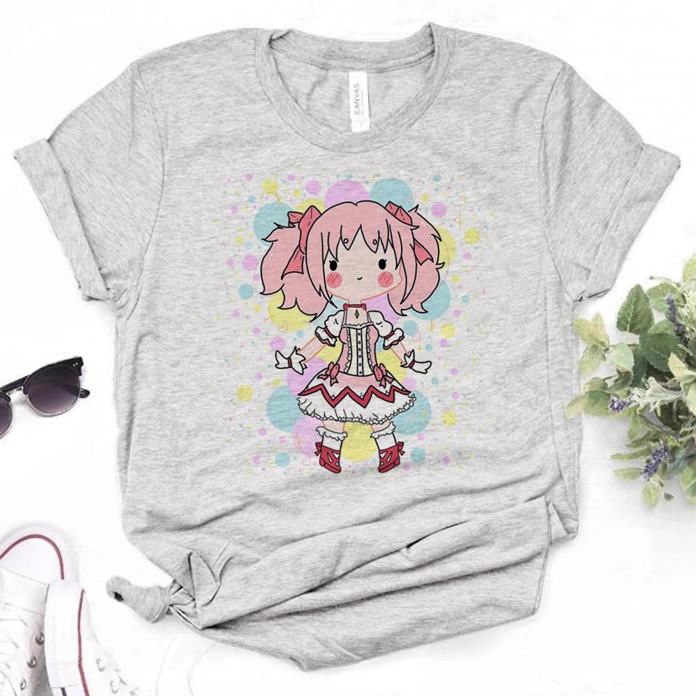 Madoka Magica футболка женская японская дизайнерская футболка для девочек Харадзюку аниме уличная одежда XL