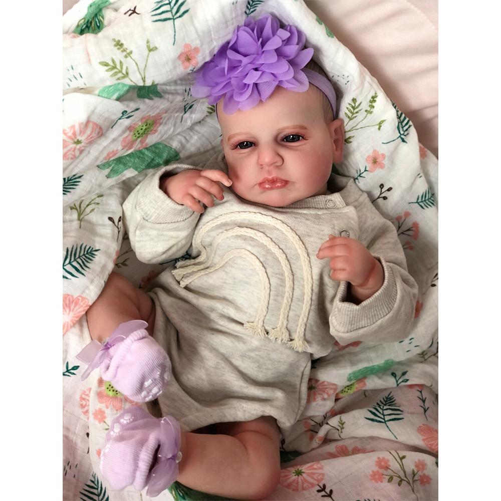 Кукла LOULOU AWAKE Reborn 49 см, 3D кожа, веновизуальная кукла, игрушка Full silicone vinyl doll