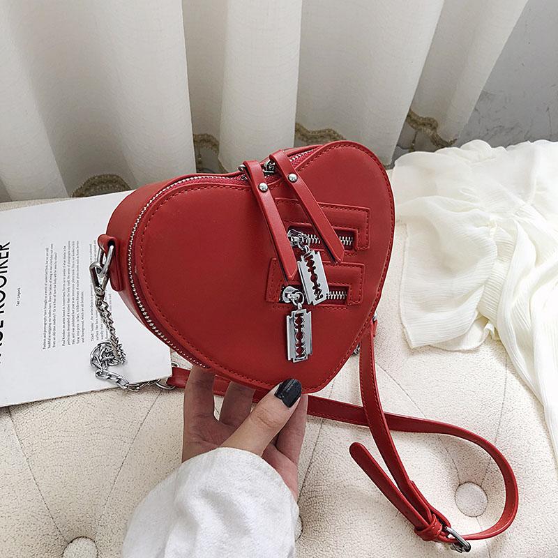 Роскошная дизайнерская сумка Love Heart Shape Сумки на плечо для женщин Высококачественные кожаные кошельки и сумки Модная сумка через плечо с цепочкой 18cmx15cmx6cm