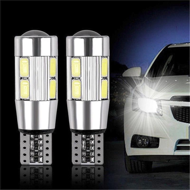 2шт T10 Белый 5630 LED 194 W5W 10 SMD Canbus Безошибочная автомобильная боковая клиновидная лампочка 2pcs