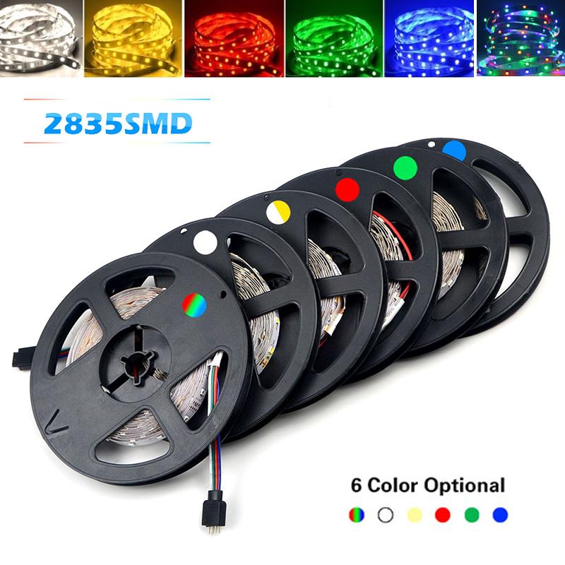 Светодиодная лента RGB 12 В постоянного тока, без водонепроницаемости, 5 м, 300 светодиодов, светодиодная лента, диодная лента SMD 2835, гибкая лента, лента для неоновых ламп RGB для украшения дома, кухни, комнаты белый